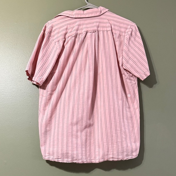 Volcom Men's Pink Striped Button Down Shirt - Picture 3 of 3